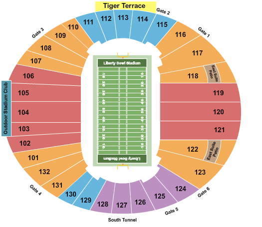 Simmons Bank Liberty Stadium Seating Chart: Football 2