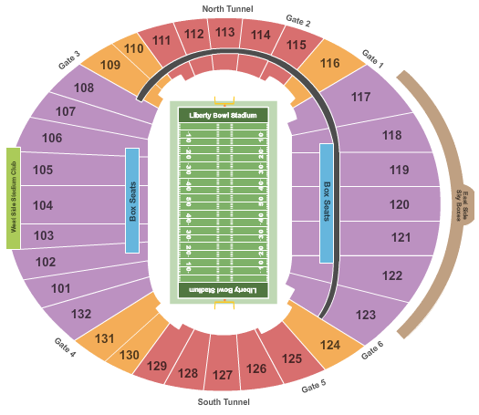 Liberty Bowl Stadium Map