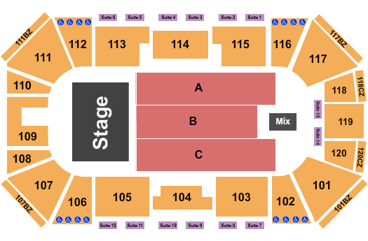 Liberty First Credit Union Arena Seating Chart: Endstage 2