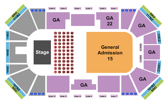 Liberty First Credit Union Arena Seating Chart: GA & VIP Tables