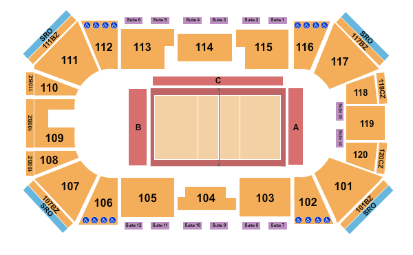 Liberty First Credit Union Arena Seating Chart: Volleyball