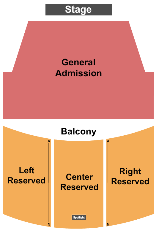 Liberty Hall - KS Seating Chart: End Stage GA Floor