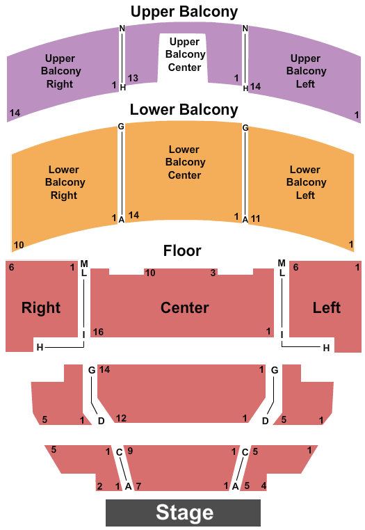 Liberty Hall - KS Seating Chart: End Stage