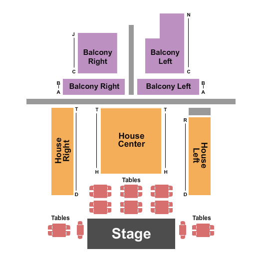 Liberty Showcase Theater Seating Chart: Endstage No VIP