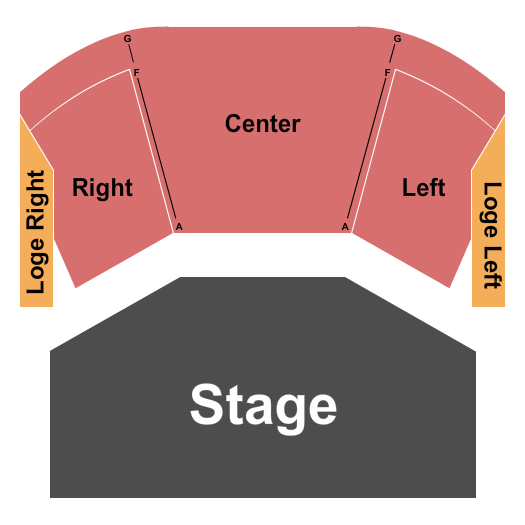 Liddy Doenges Theatre at Tulsa Performing Arts Center Seating Chart: Endstage 2