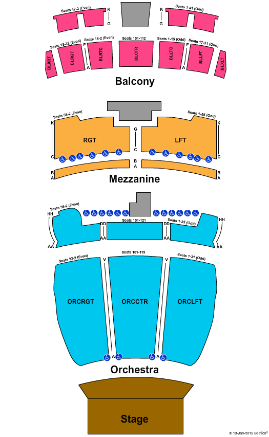 Lila Cockrell Theatre Seating Chart