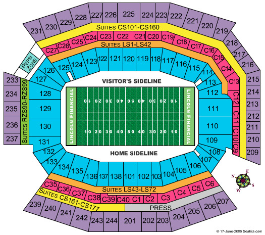 Lincoln Financial Field Seating Chart