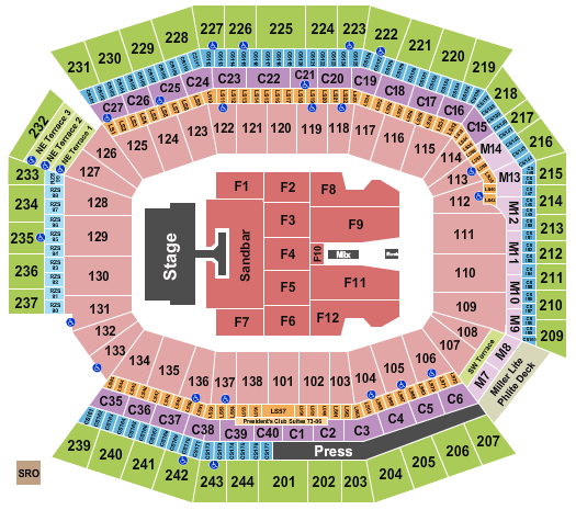 Lincoln Financial Field Seating Chart Rolling Stones