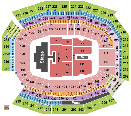 Lincoln Financial Field Seating Chart: Kenny Chesney
