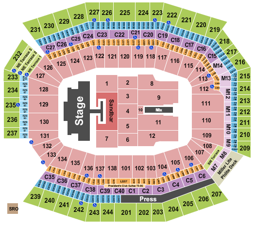 Lincoln Financial Field Seating Chart: Kenny Chesney