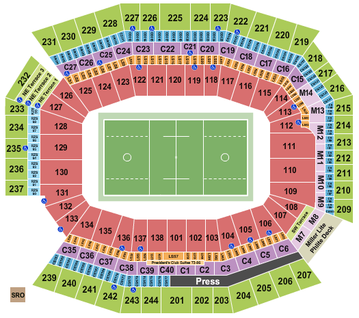 Lincoln Financial Field Philadelphia Eagles Stadium Seating Chart