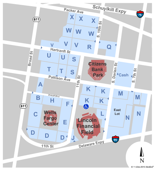 Lincoln Financial Field Parking Lots Map