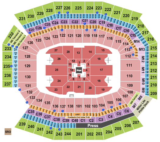 Lincoln Financial Field Seating Chart: Center Stage