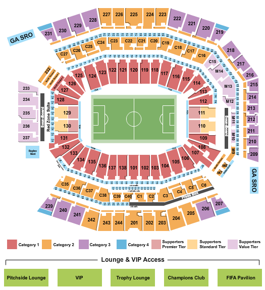 Lincoln Financial Field Seating Chart: Soccer WC Category 2