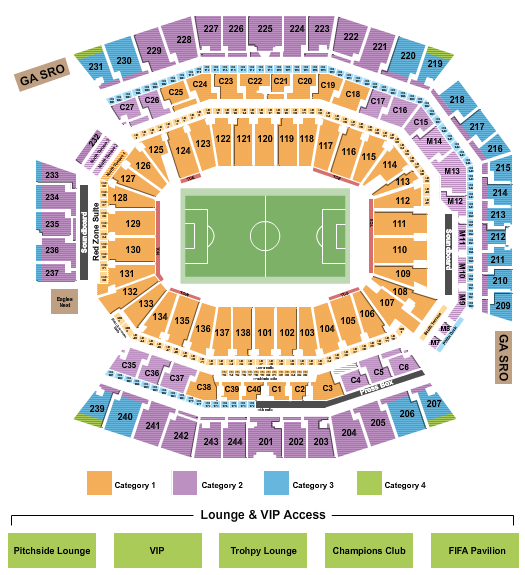 Lincoln Financial Field Seating Chart: Soccer WC Category