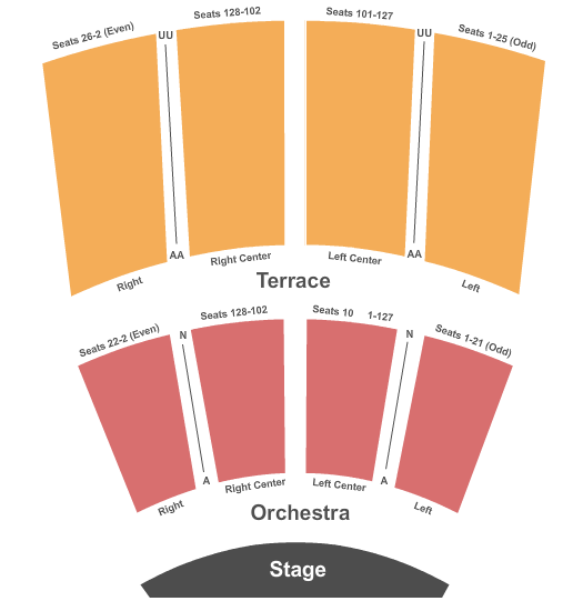 Lisner Auditorium Seating Chart: End Stage