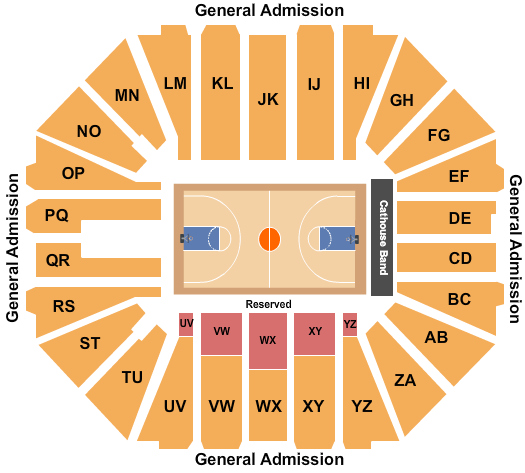 Liston Ramsey Activity Center Seating Chart: Basketball