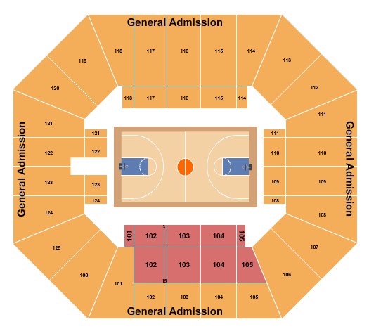 Liston Ramsey Activity Center Seating Chart: Basketball