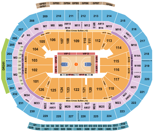 Little Caesars Arena Seating Chart: Basketball - College