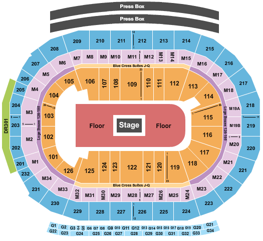 Little Caesars Arena Seating Chart: Center Stage 2