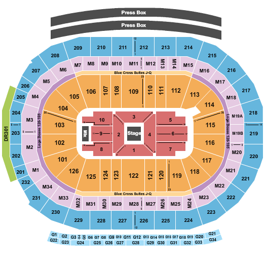 Little Caesars Arena Seating Chart: Center Stage 2