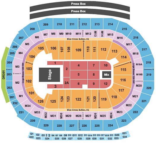 Little Caesars Arena Seating Chart: Elevation Worship