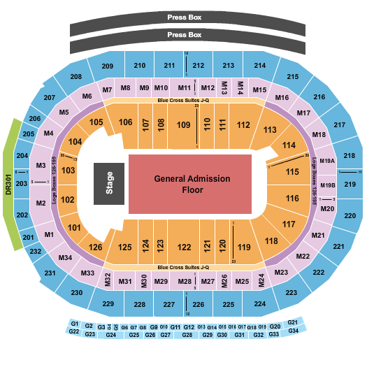 Chase Center Seating Chart Concert