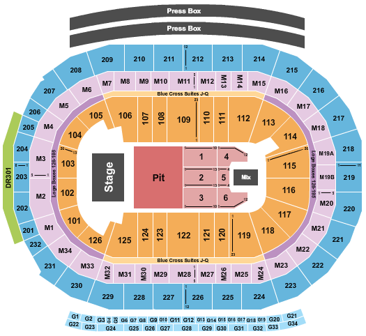 Little Caesars Arena Seating Chart: Endstage Big Pit