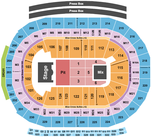 Little Caesars Arena Seating Chart: Endstage GA Pit 2