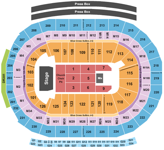 Little Caesars Arena Seating Chart: Eric Church