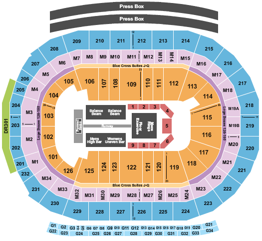 Little Caesars Arena Seating Chart: Gold Over America