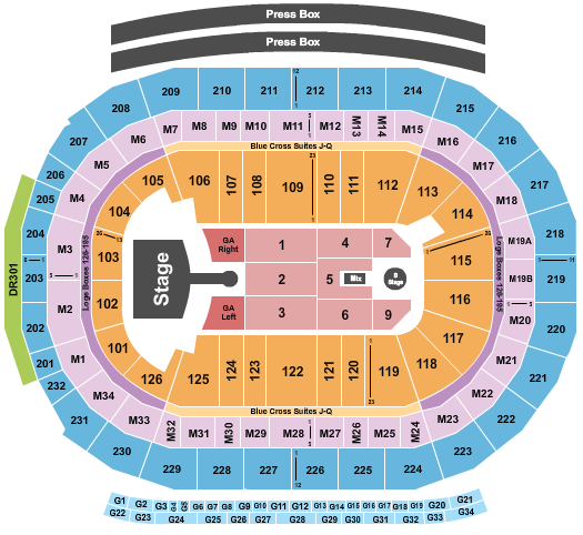 Little Caesars Arena Seating Chart: Greta Van Fleet