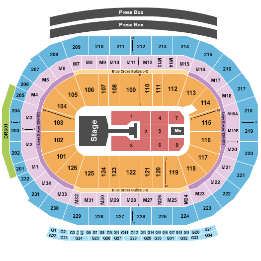 Little Caesars Arena Seating Chart: Jonas Brothers