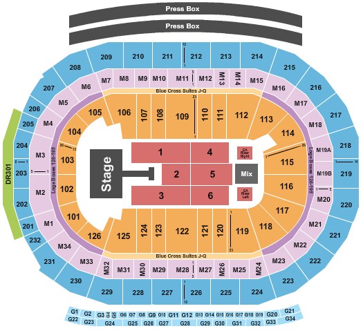 Little Caesars Arena Seating Chart: Jonas Brothers