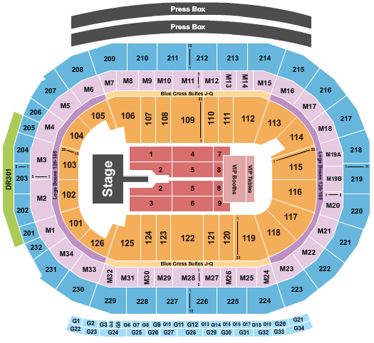 Little Caesars Arena Seating Chart: Mary J. Blige