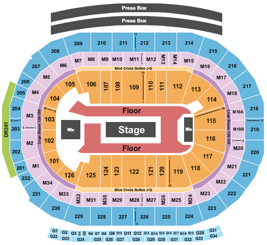 Little Caesars Arena Seating Chart: Rod Wave