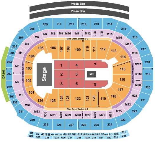 Little Caesars Arena Seating Chart: The Eagles