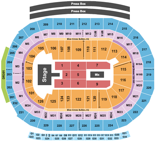 Little Caesars Arena Seating Chart: Wu-Tang Clan