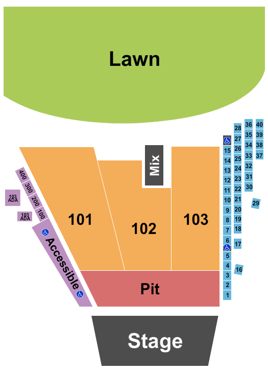 Live Oak Bank Pavilion At Riverfront Park Seating Chart: Endstage Pit 3