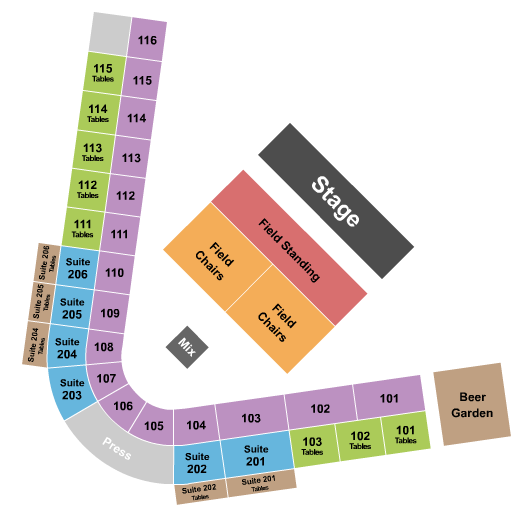 Loeb Stadium Seating Chart: Concert 2