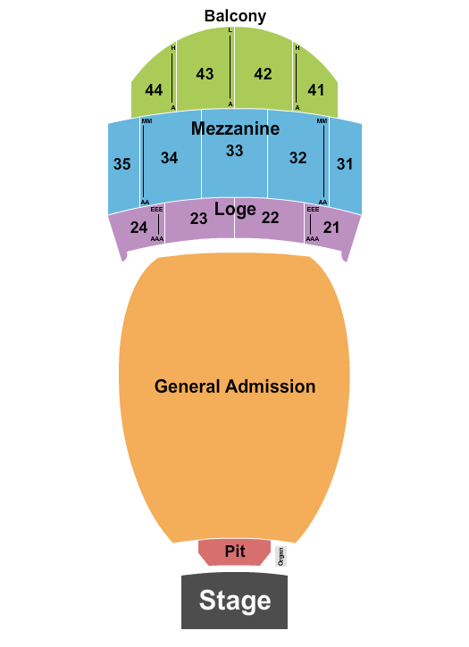 Loew's Jersey Theatre Seating Chart: Endstage GA