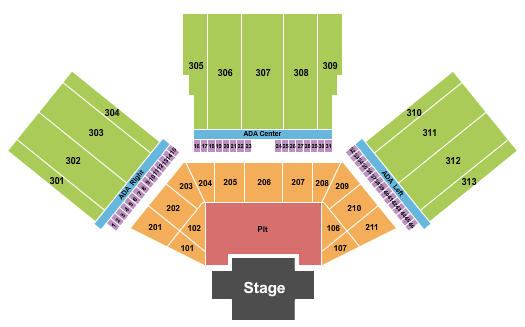 F&M Bank Amphitheater of Long Beach Seating Chart: Endstage Pit 2