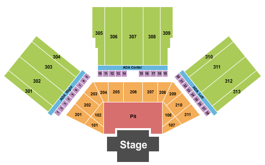 Long Beach Amphitheater Seating Chart: Endstage Pit 2