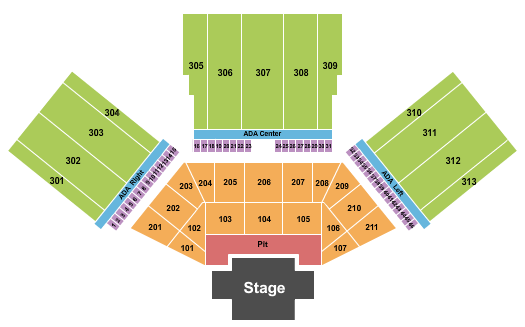 F&M Bank Amphitheater of Long Beach Seating Chart: Endstage Pit