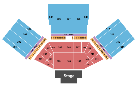 F&M Bank Amphitheater of Long Beach Seating Chart: Endstage
