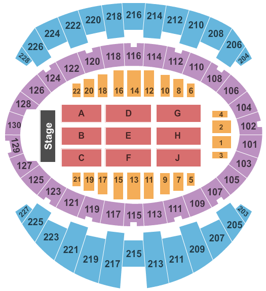 Long Beach Arena at Long Beach Convention Center Seating Chart: End Stage