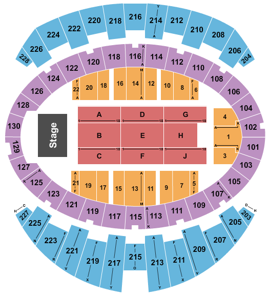 Long Beach Arena at Long Beach Convention Center Seating Chart: Endstage 2