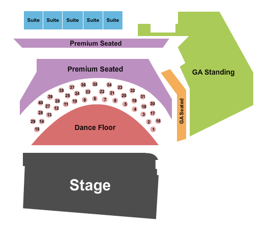 Longhorn Ballroom Seating Chart: End Stage Dance Floor