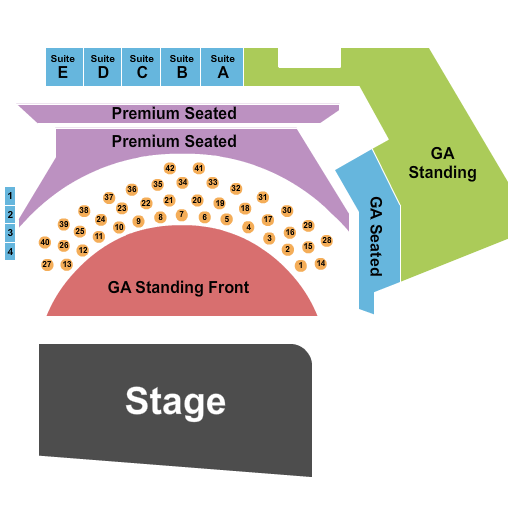 Longhorn Ballroom Seating Chart: Endstage GA Floor/Tables