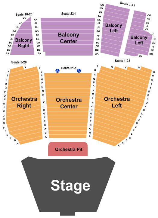 Longwood Gardens Seating Chart: End Stage